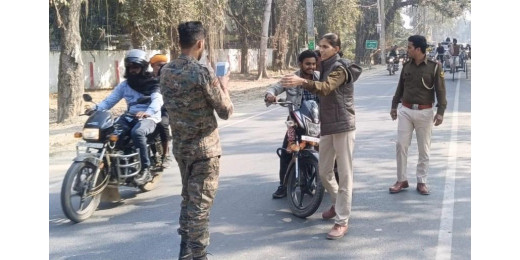 चेकिंग अभियान में सुरक्षा के लिहाज से की गई सघन तलाशी